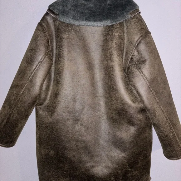MANGO Reversible Faux Shearling Coat size S